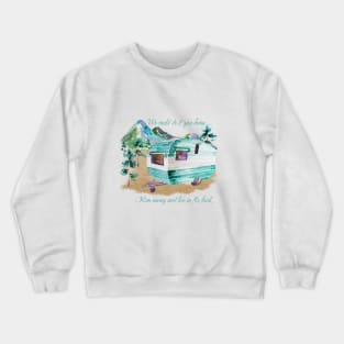 Watercolor Retro Vintage Camper Caravan Crewneck Sweatshirt